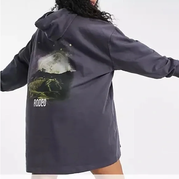 open lace back dress Womens Luxe Oversized Hoodie Dress main image 0